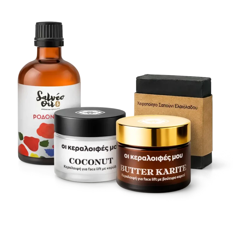 Πακέτο αντιγήρανσης με ροδόνερο και σαπούνι